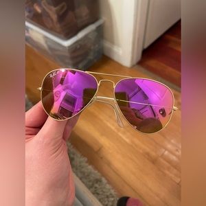 Ray-Ban Aviator Flash Lenses No Scratches Or Flaws Violet Polarized